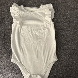 Cat & Jack White Ruffle Sleeve One-Piece Bodysuit